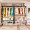 M MZG Heavy Duty Rolling Garment Rack 3 Tiers Adjustable