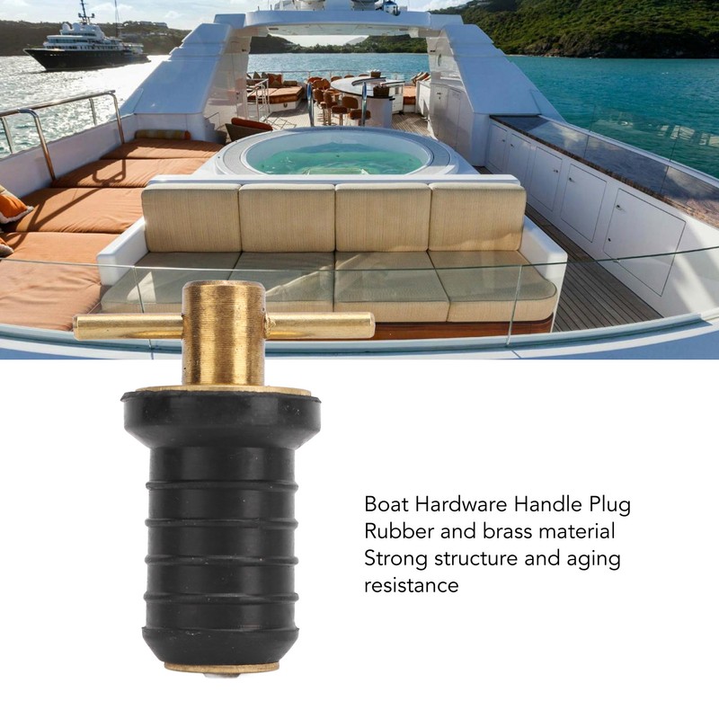 Marine Boat Brass T Handle Drain Plug Strong Structure Twist