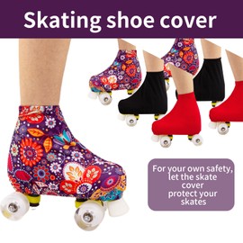 Skates Cover, Roller Skates and Ice Skates Covers, Cover Sock for Roller Skates, Ice Skates Protector, Protection for Roller Inline Skates, Ice Skates, Protect for Figure Skating, Ice Skating (Floral,