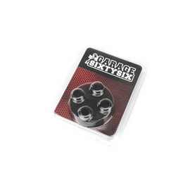 Valve Caps | 3 Grooves in Silver | Pack of 4 | Black