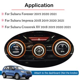 for Subaru AC Climate Control Knob Outer Ring Covers Volume Control Switch Trim for Subaru Forester 2019-2023 Crosstrek 2018-2023 Impreza 2017-2023 Interior Conditioning Accessories (Orange 3 Pcs)