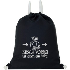 EXPRESS-STICKEREI Gym Bag Funny Saying | Bag Black Waterproof Sports Bag Gym Bag | Women Men Backpack | Sports Bag, Am Asch Vorbei Ist Auch ein Weg - Gym Bag