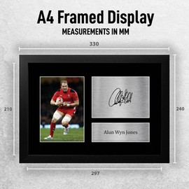 HWC Trading FR A4 Alun Wyn Jones Wales Gifts Printed Signed Autograph Picture for Rugby Union Fans - A4 Framed