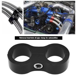 The Lord of the Tools 2PCS AN6 14mm Hose Separator Clamp Fuel Line Mounting Clamp Divider Hose Fitting Adapter for Fuel Hose Oil/Braking/Gas Pipeline Water Pipe Aluminum Alloy Black