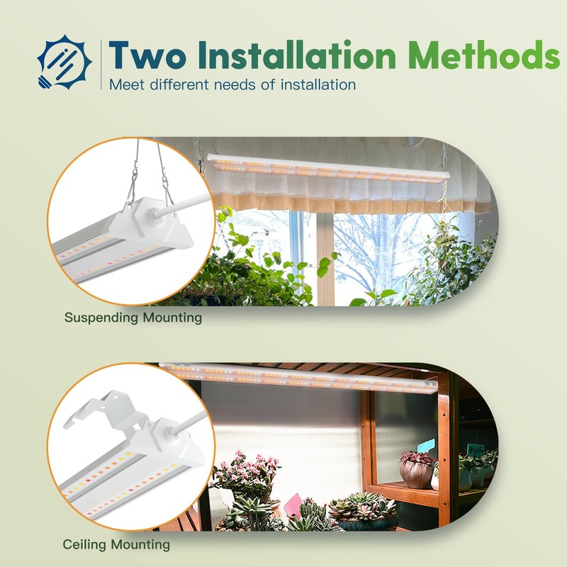 FREELICHT 1 Pack 4ft LED Grow Light with Timer, 60W