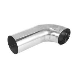 X AUTOHAUX 76mm/2.99" OD Extended Exhaust Bend Elbow Pipe Exhaust Pipe 1mm/0.04" Bilateral Flat Mouth Polishing 200mm/7.87"(L) 90 Degree