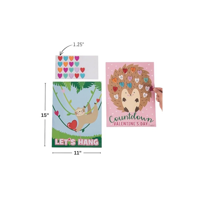 Fun Express Valentine’s Day Countdown Cling Calendar Set - Fun
