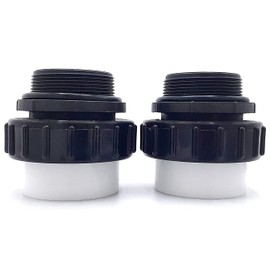 Swimables 21063-200-000 Hi Temp Union Replacement Set Compatible with All Whisperflo and Intelliflo Swimming Pool and Spa Pumps | 2" MIP x 2" PVC High Temperature Unions | Made in The USA
