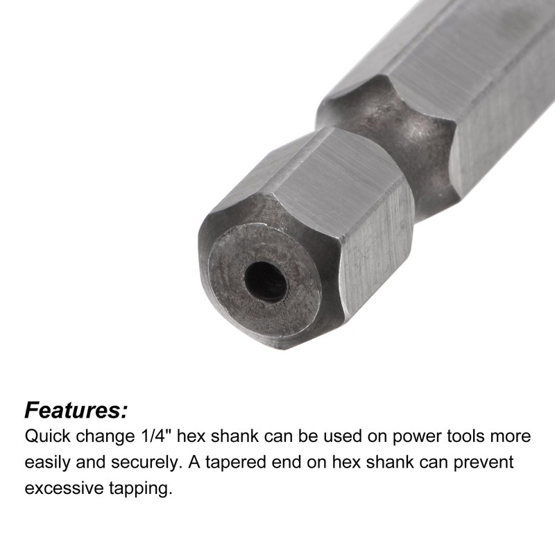 sourcing map 2 Pieces Combined Drill Tap TiAlN Coated Cobalt