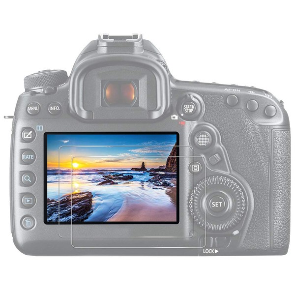 JJC (2 Pack) Tempered Glass Screen Protector for Canon EOS
