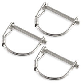 Stainless Steel PTO Round Shaft Locking Trailer Hitch Pin 3/16" x 1-1/2" (Pack of 3)