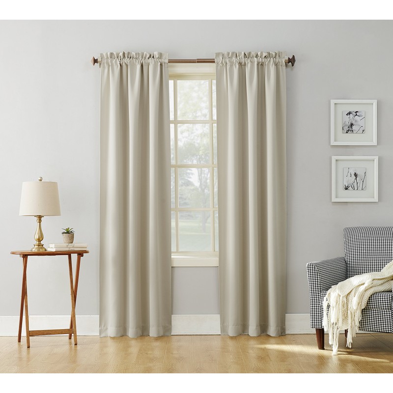 Sun Zero Easton Blackout Rod Pocket Curtain Panel, 40" x