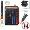 Simikol Slim Zipper Credit Card Holder with Keychain Wristlet Small