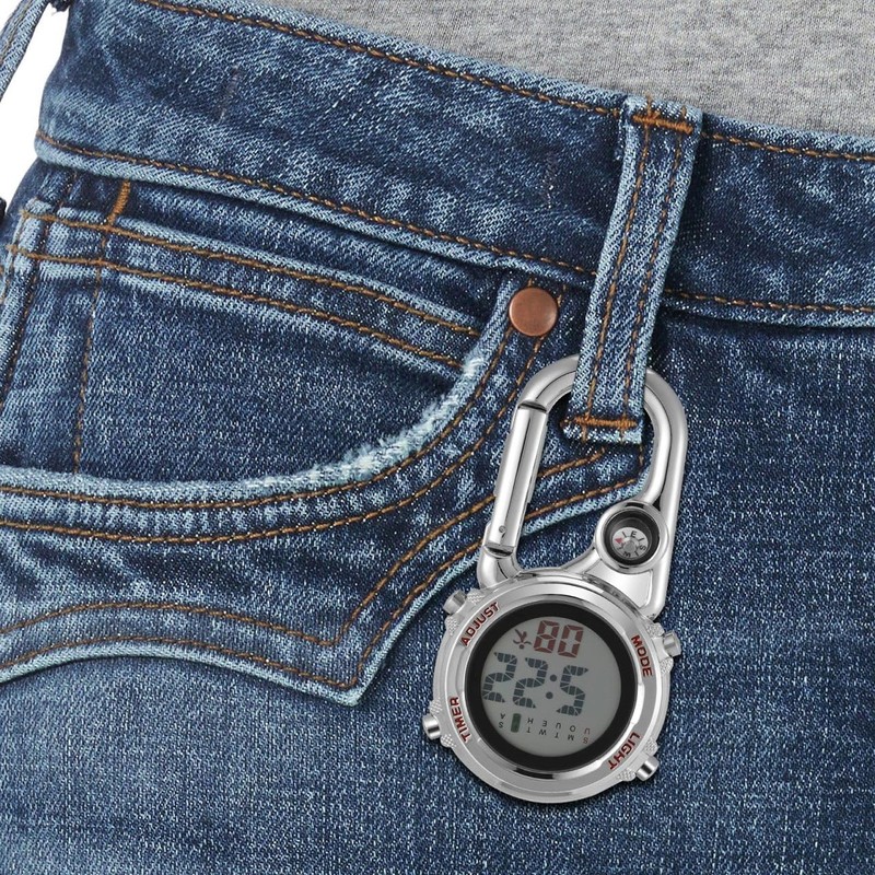 Multi-Purpose Carabiner Watch with Compass for Outdoor Climbing Hiking and