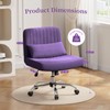 Warmiehomy Criss Cross Desk Chair with Wheels, Velvet Cross Legged
