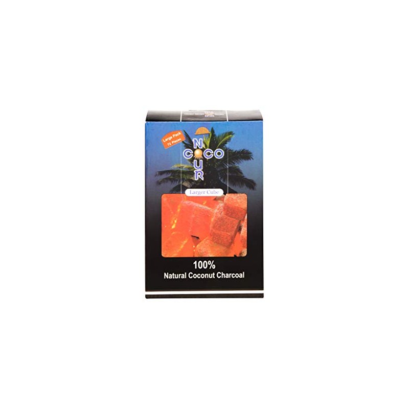Nour 100% Natural Coconut Charcoal for Hookah 72 Pieces
