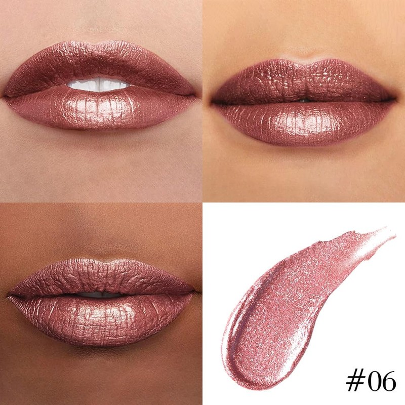 Kaely 2-in-1 Dark Bronze Metallic Lipstick and Lip Liner, Shimmer
