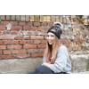 Linette Women's Winter Hat Black with Gold Print Handmade Hat,