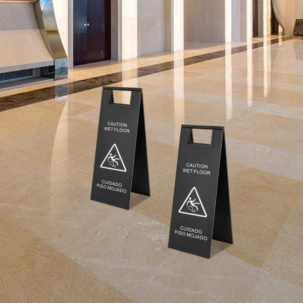 OCASAMI 2Pcs Stainless Steel Wet Floor Sign Caution Wet Floor