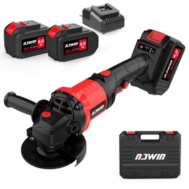 NAWIN Cordless Angle Grinder, 4-1/2 Inch Variable Speed Angle Grinder, Cordless Grinder With Battery And Charger, 9000rpm Brushless Motor, Battery Angle Grinder Tool For Metal Wood (6.0Ah Battery)
