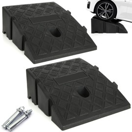 2PCS Driveway Curb Ramps 5" Rise Height Curb Ramp Interlock Curb Ramps for Driveway Low Cars Vehicles SUV Truck Motorcycle Wheelchair Bike