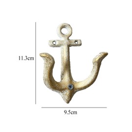 TentHome Set of 3 Maritime Decorative Wardrobe Antique Cast Iron Wall Hooks Coat Hooks Anchor Double Hooks Wall Coat Rack Vintage Garden Hooks Antique White