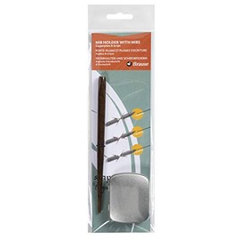 Brause 16002B Calligraphy Set with Pen and 3 x Nibs for English Script and Printwriting, 1 Set