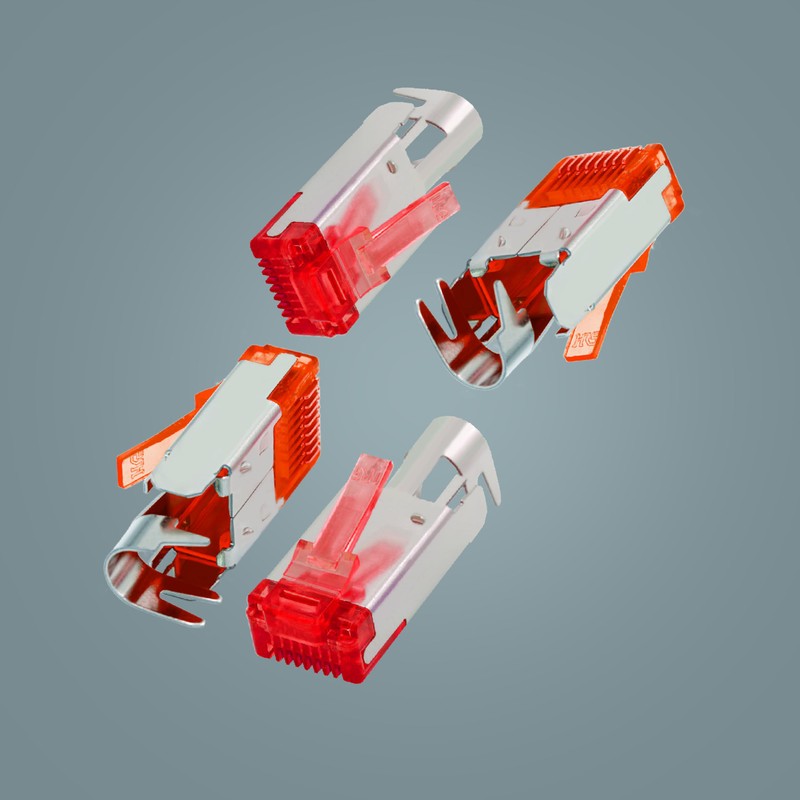 BIGtec Hirose TM21 RJ45 Connectors Network Connector 25 Pieces Red