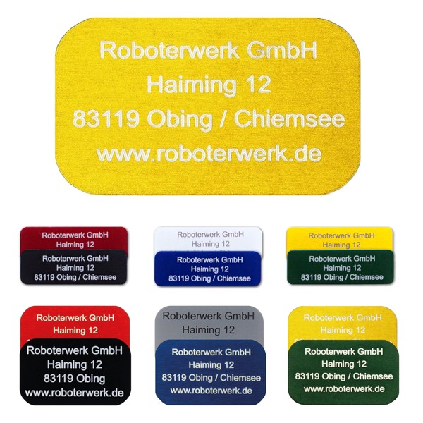 Roboterwerk Drone Marking Signs with Laser Engraving, Aluminium, 31 x