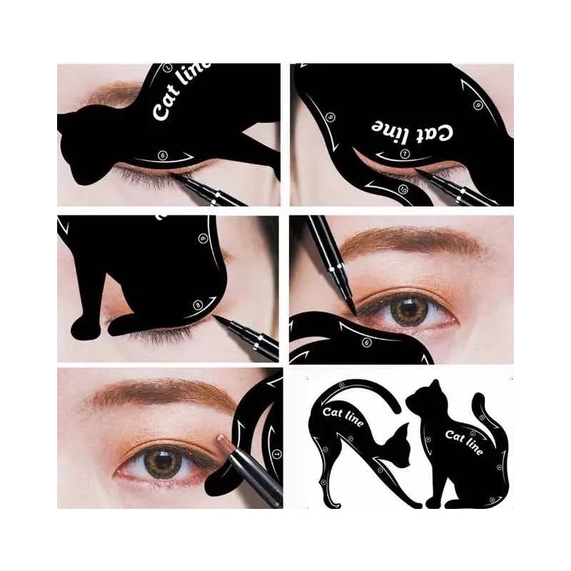 Extreme Beauty Delineador Ojos 36h Plumón Negro + Plantilla Gato