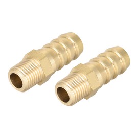 sourcing map Brass Metric Male to Barb Hose Connector 10mm x M10 x 1 (Pack of 2)