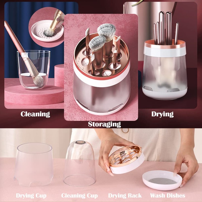Tohoee 3 in 1 Makeup Brush Holder Cosmetic Organiser Removable