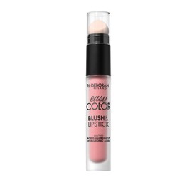 Deborah Milano Rouge & Lipstick Easy Color, 01 Pink Crush, mit Hyaluronsäure und Mandelöl, Intensive Farbe und langer Halt auf Wangen und Lippen, 30 ml