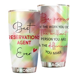 MEDROC Best Reservations Agent Ever Be Proud Of The Work You Do Tumbler Stainless Steel 20oz, Office Gifts Women Men Work Friends Coworker, Driking Coffee Cup For Birthday Christmas