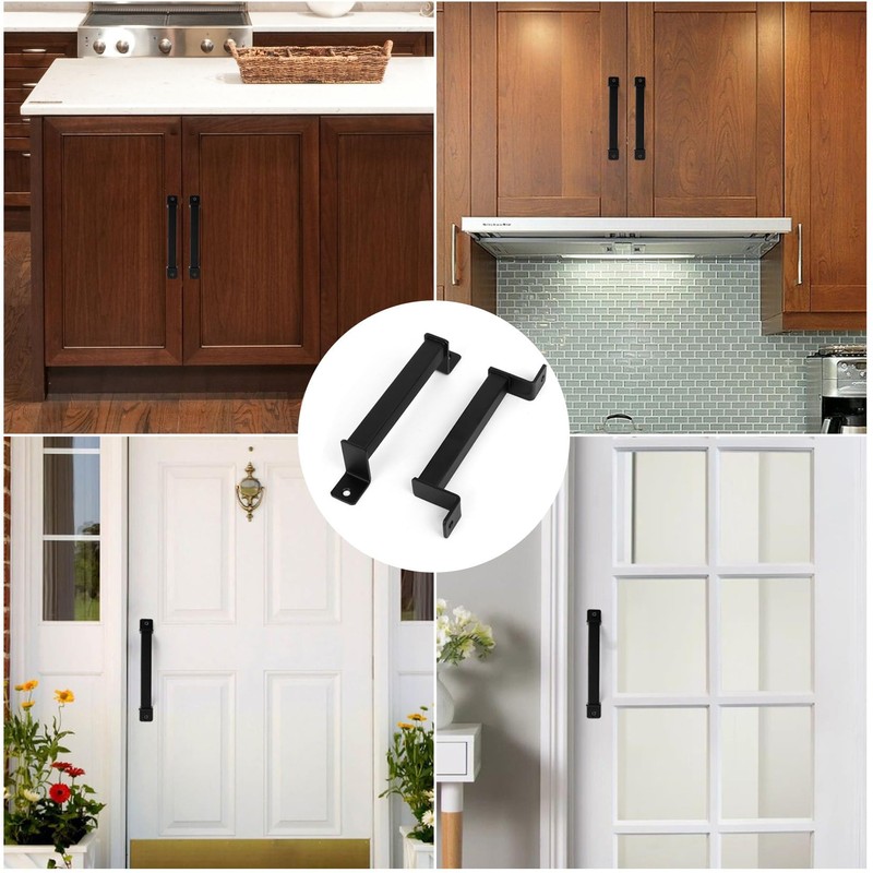 BATENGKEJI 2 Pcs Black Sliding Door Handles, Pull Handle, Pull