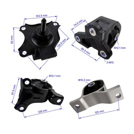 4PCS Engine Motor & Trans Mount Set Compatible with Honda Civic 1.7L 2001 2002 2003 2004 2005 with AUTO Trans Mount for 50840-S5A-A81,50840-S5A-990,50810-S5A-013,50810-S5A-992,A6595 A6591 A6588 A4511