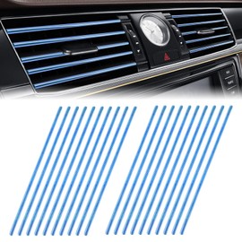 Icyhaws 20PCS Car Air Conditioner Vent Trim Decoration Strip, Universal Car Interior Trim Strips, Bendable Vent Outlet Trim Decoration Suitable for Most Car, Car Interior Acessories - Blue