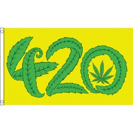 AZ FLAG Marihuana 420 Flagge 100D Polyester mit Ösen, 150 x 90 cm