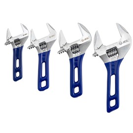 1 Piece Stubby Adjustable Wrench Spanner with Wide Mouth,Short Handle Monkey Wrench 8 inch