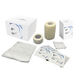 Endure Wound Care Kit 2, First Aid Pack, Gauze Swab 2"x2" Pack of 100, Gauze Swab 4"x4" Pack of 100, 1 Roll of White Paper Tape, 10 Alcohol Prep Pads & 1 Cohesive Bandage (White Cohesive Wrap)