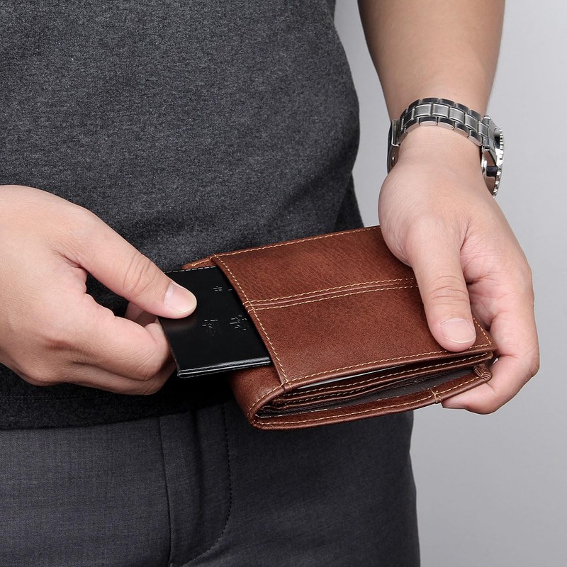 Katotey Men RFID Blocking Bifold Wallets Soft Genuine Leather, Mens