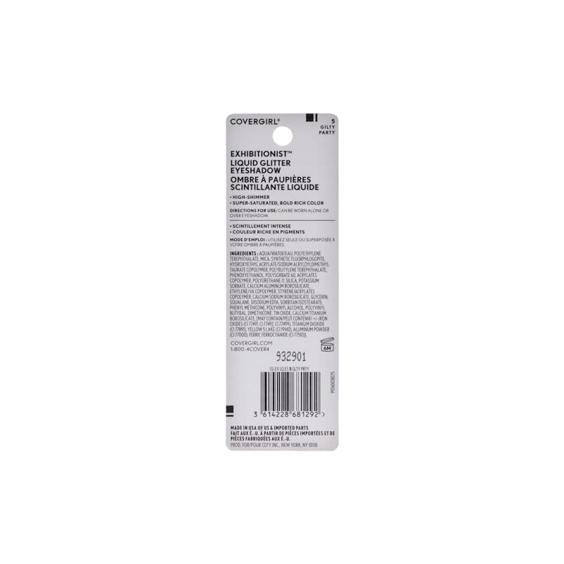 COVERGIRL Exhibitionist Liquid Glitter Eyeshadow, Gilty Party , 0.13 Ounce