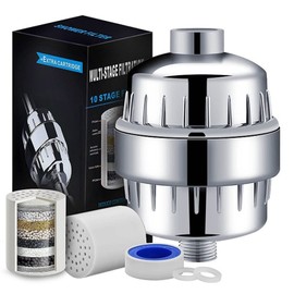 TECHVIDA Filtro Regadera, 20 Etapas Filtro de Ducha Agua Universal, Incluye 2 Cartuchos de Filtro Reemplazable, Filtro Purificador de Agua para Elimina Cloro/Impurezas y Olores Desagradables (3)