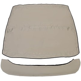 ECOTRIC 3 Bow Boat Canopy Cover Bimini Top Boat Sun Shade Canvas Oxford Fabric 72" L 67"-72" W Grey with Boot Without Frame