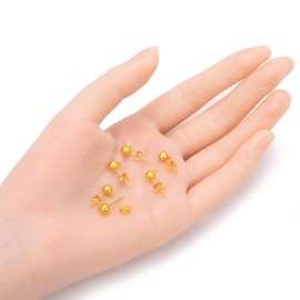 Adabele - 40 arete hipoalergénicos de 5 mm con cierre de bola de latón chapado en oro para hacer aretes CF218-4