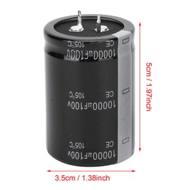 2PCS Electrolytic Capacitor 100V 10000uF Capacity Snap in Terminal Type Electrolytic Capacitor for DIY Electronic Applications 105℃ 3.5x5cm
