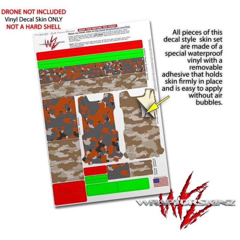 Skin Decal Wrap 2 Pack for DJI Ryze Tello Drone