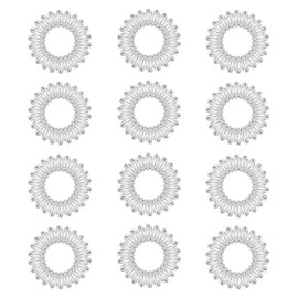 Spiral Hair Ties, 12pcs Clear Plastic Hair Coil Bands, Spiral Ponytail Holder Phone Cord Bobbles Bands Set for Women Girls Hair Accessories