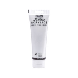 Pebeo Studio Acrylics - Colore Acrilico, 250 ml, Colore: Bianco Puro