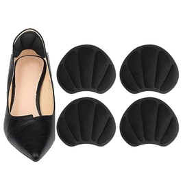 KONVER KONVER Heel Pad - 2 Pairs Black Microfiber Comfort Insole for Shoes - Anti-Slip Breathable Foot Cushions for Women Men